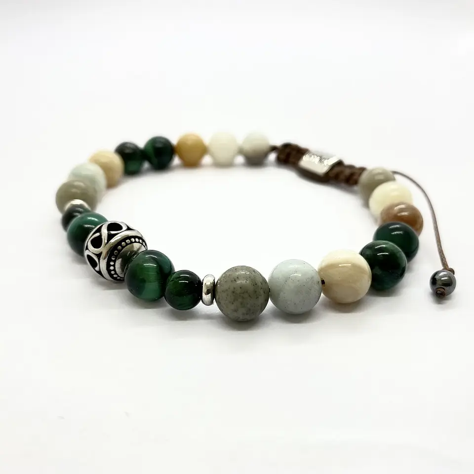 Pulsera Infinite Ojo de Tigre & Amazonita 2