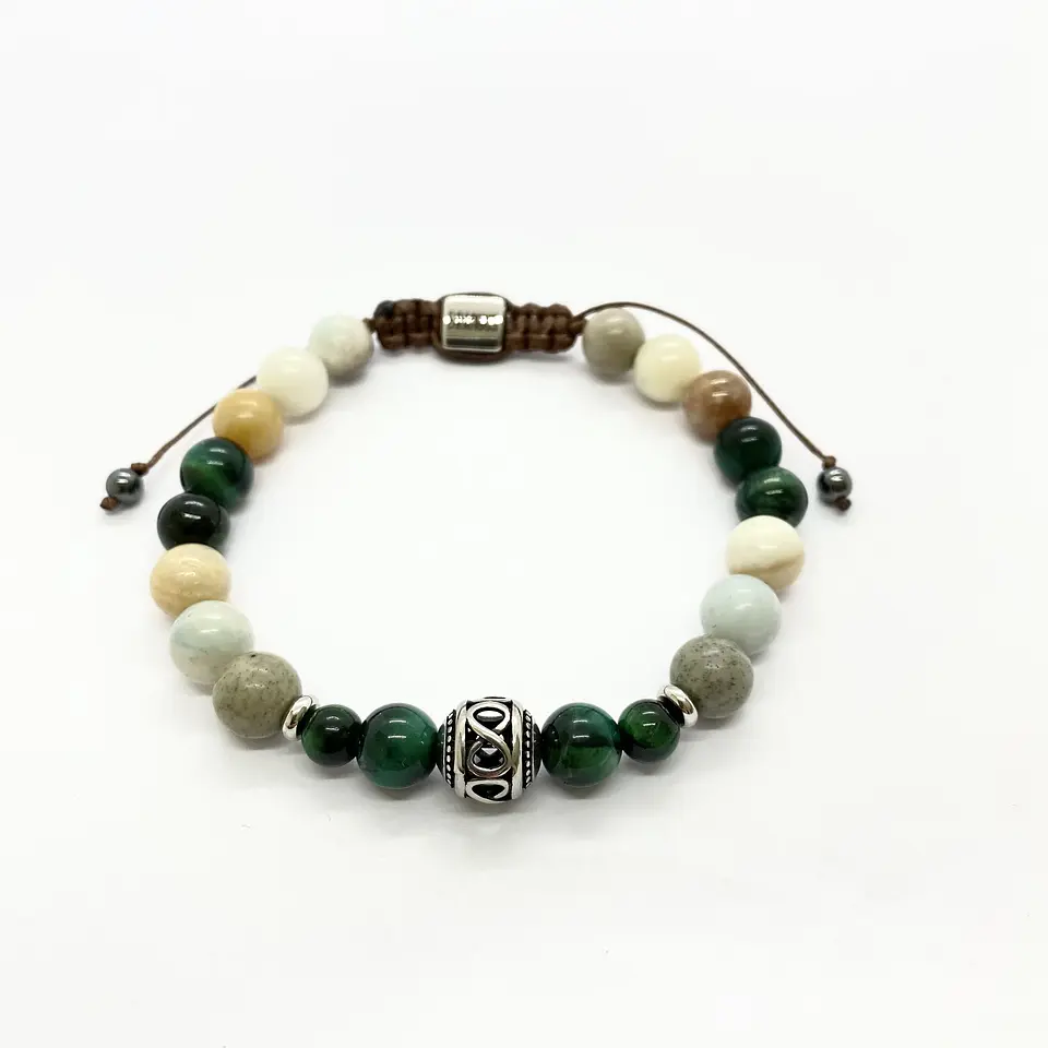Pulsera Infinite Ojo de Tigre & Amazonita 5