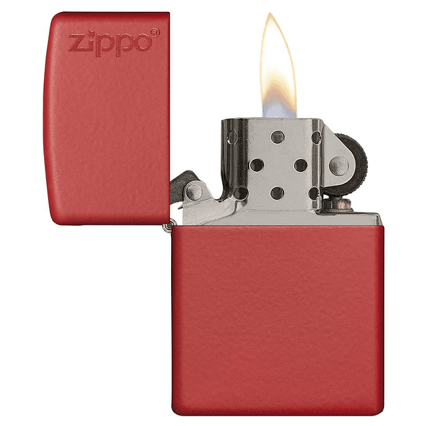 Zippo Red Matte With Logo 3
