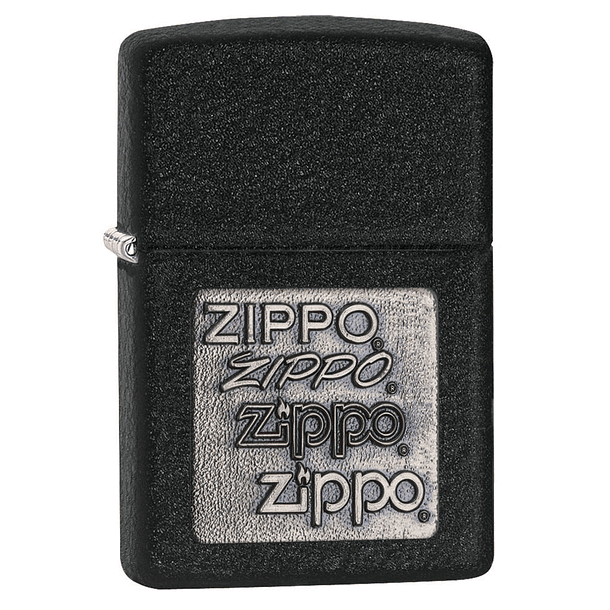 Zippo Black Crackle Gold Zippo Logo 2