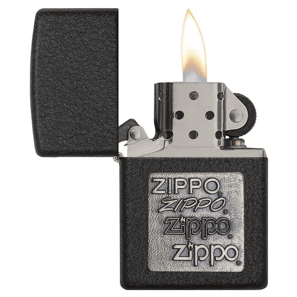 Zippo Black Crackle Gold Zippo Logo 3