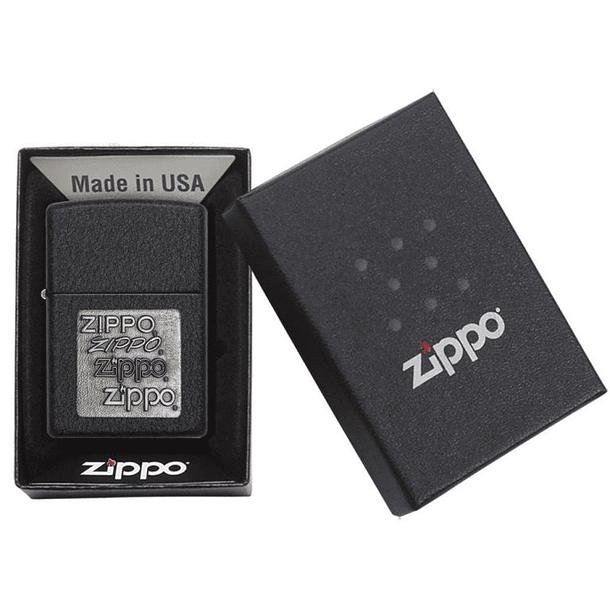 Zippo Black Crackle Gold Zippo Logo 5