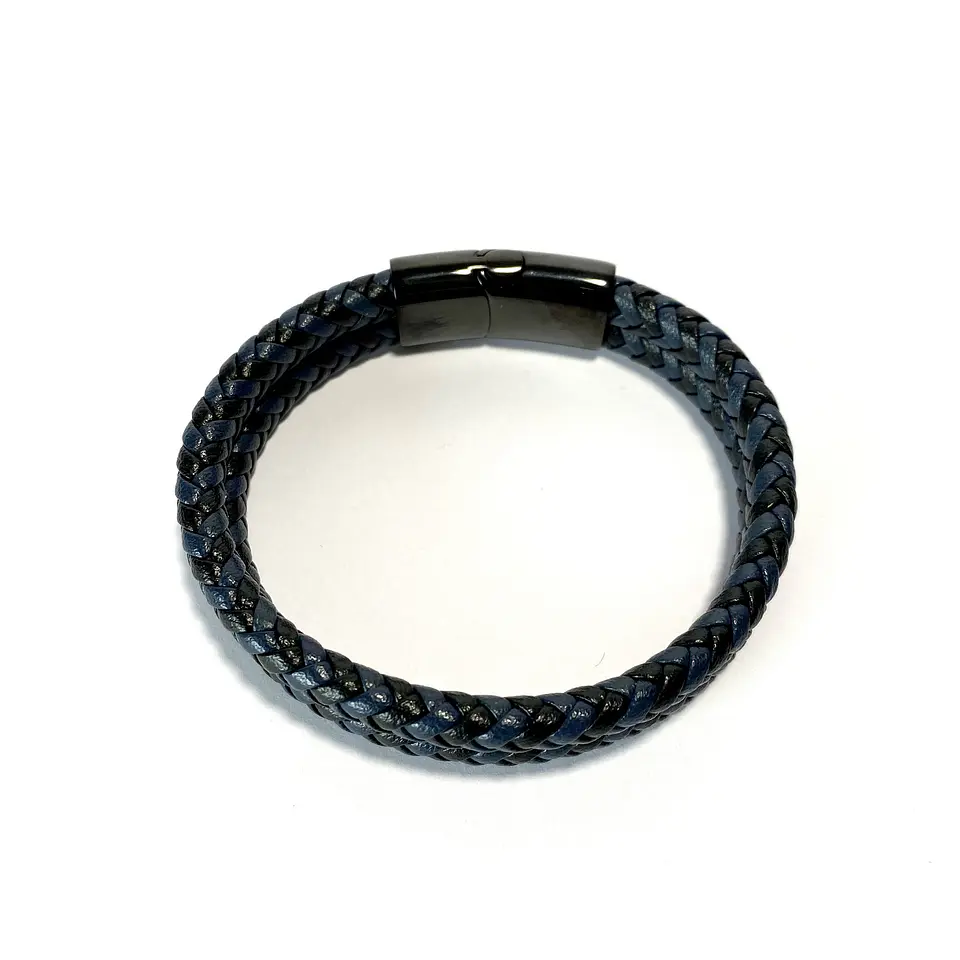 Pulsera Cuero Trenzada doble color 4