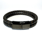 Pulsera Cuero Trenzada doble color 7