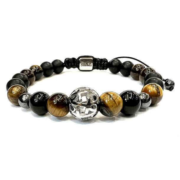 Pulsera Colección Plata 925 & Piedras Naturales y Semipreciosas Tigre