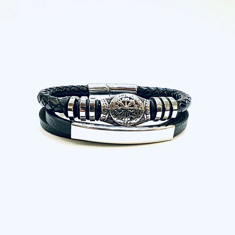 Pulsera Cuero Vegvísir 