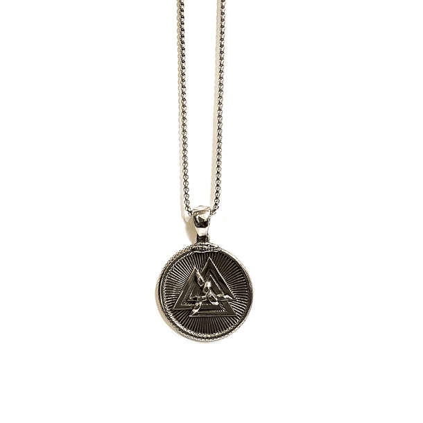 Collar de acero inoxidable (Vegvísir y Valknut) 3