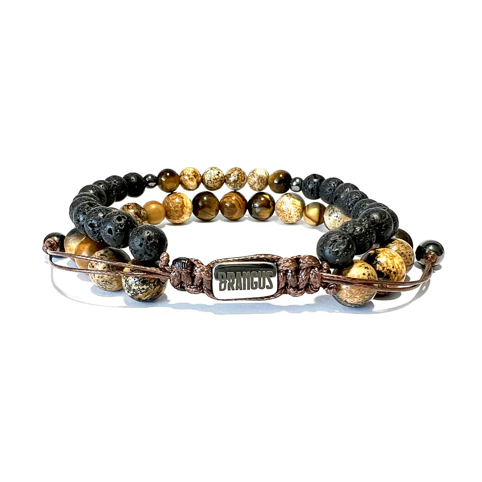 Pulsera Doble Colección Jaspe & Volcánica 4