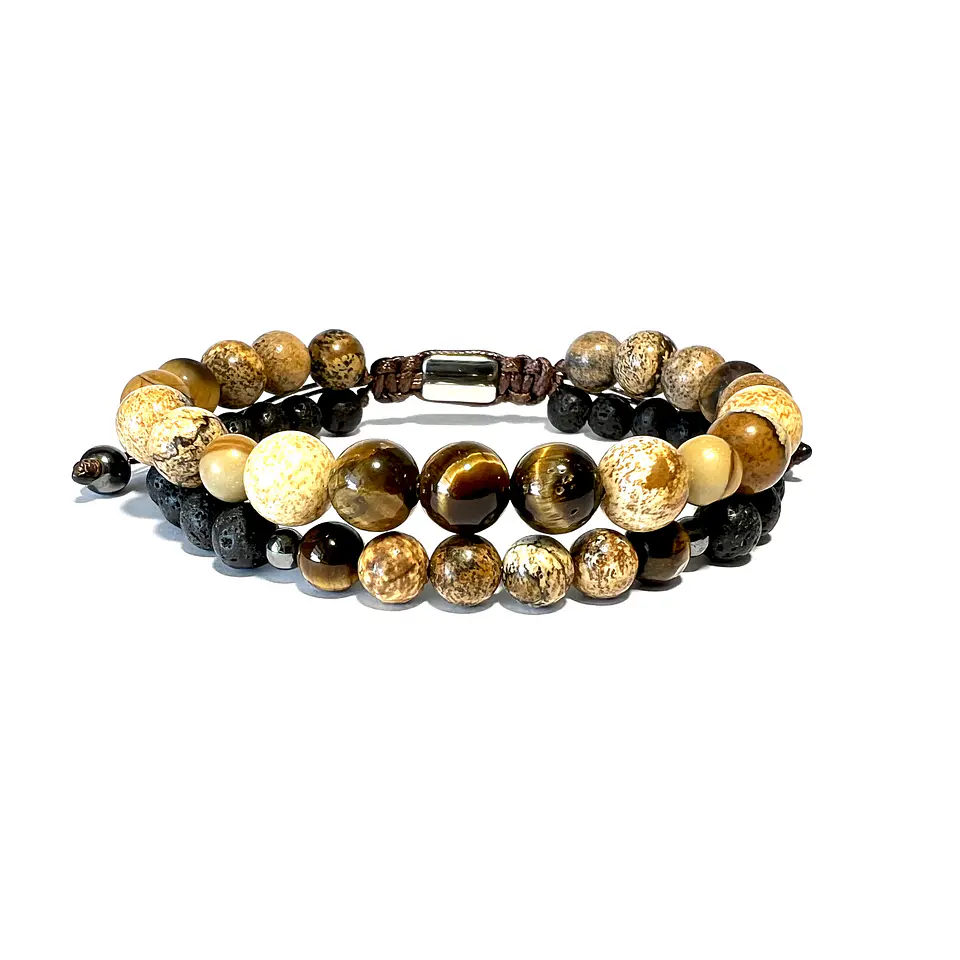 Pulsera Doble Colección Jaspe & Volcánica 2
