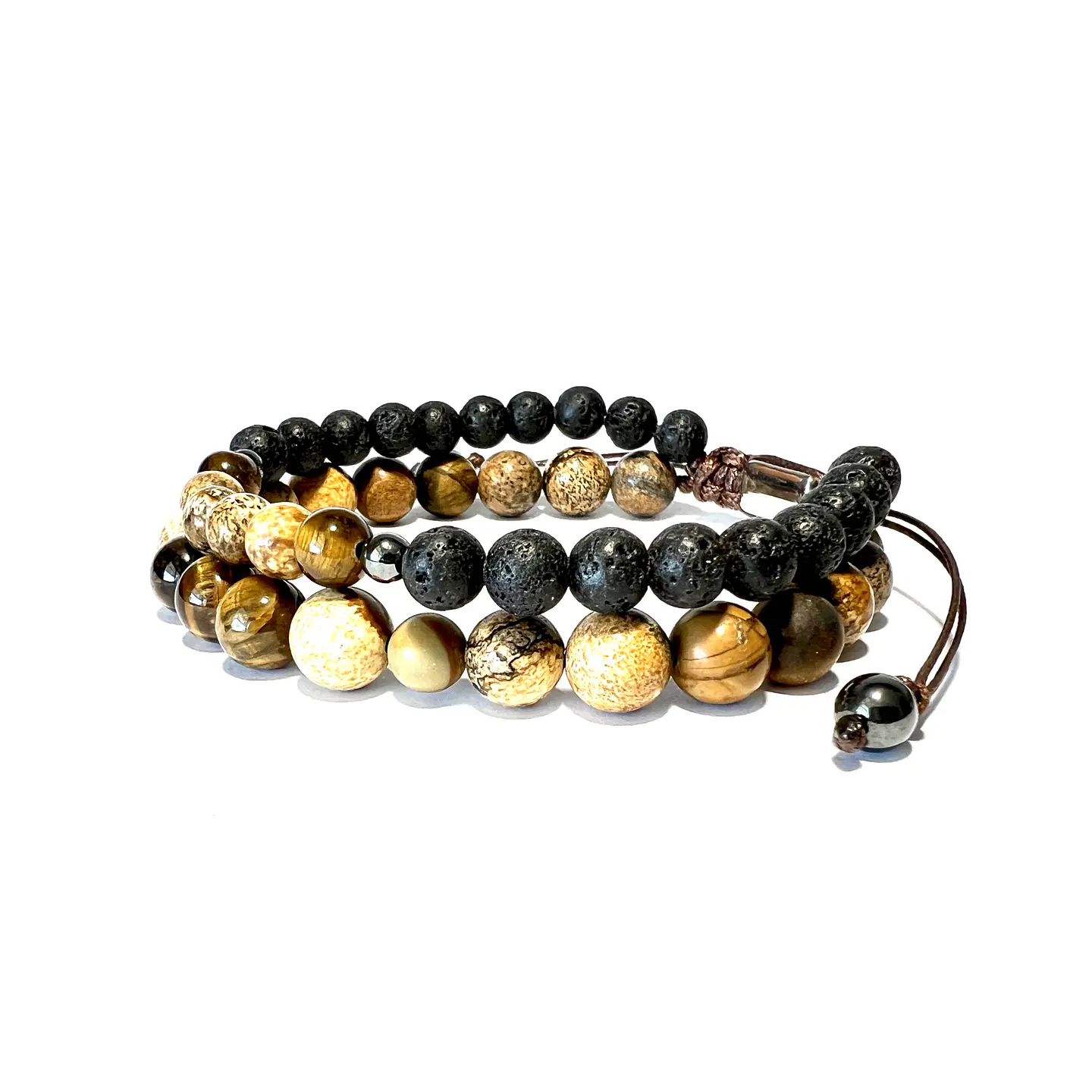 Pulsera Doble Colección Jaspe & Volcánica 3