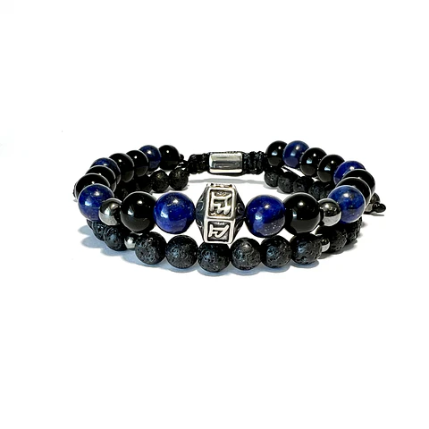 Pulsera Doble Colección Lapislázuli & Ónix