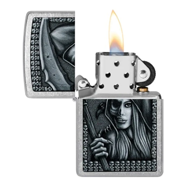 Zippo Grim Beauty Plateado 2