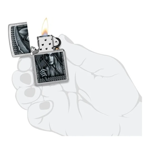 Zippo Grim Beauty Plateado 4