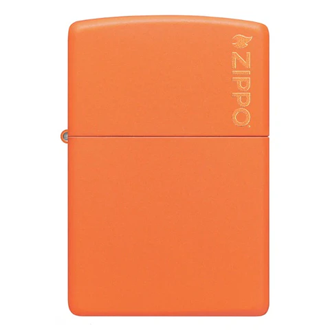 Zippo clásico naranja mate con el logotipo