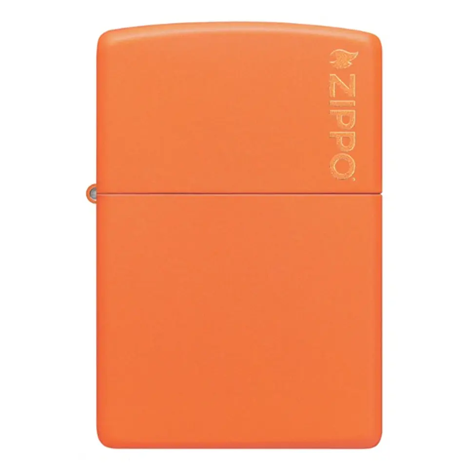 Zippo clásico naranja mate con el logotipo 1