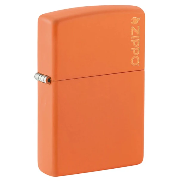 Zippo clásico naranja mate con el logotipo 2