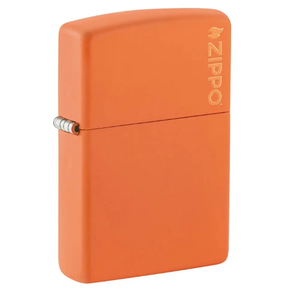 Zippo clásico naranja mate con el logotipo 2