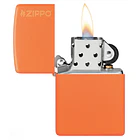 Zippo clásico naranja mate con el logotipo 3
