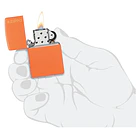 Zippo clásico naranja mate con el logotipo 4