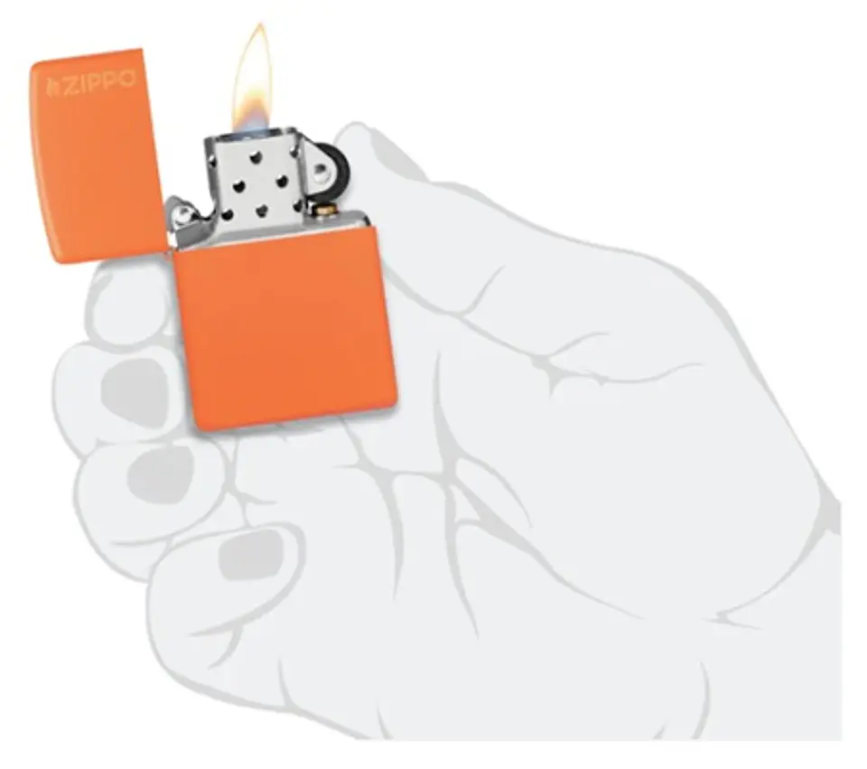 Zippo clásico naranja mate con el logotipo 4