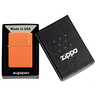 Zippo clásico naranja mate con el logotipo 5