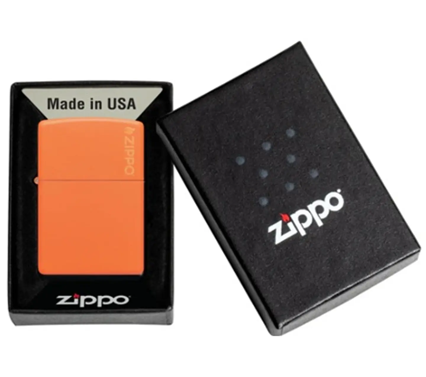Zippo clásico naranja mate con el logotipo 5