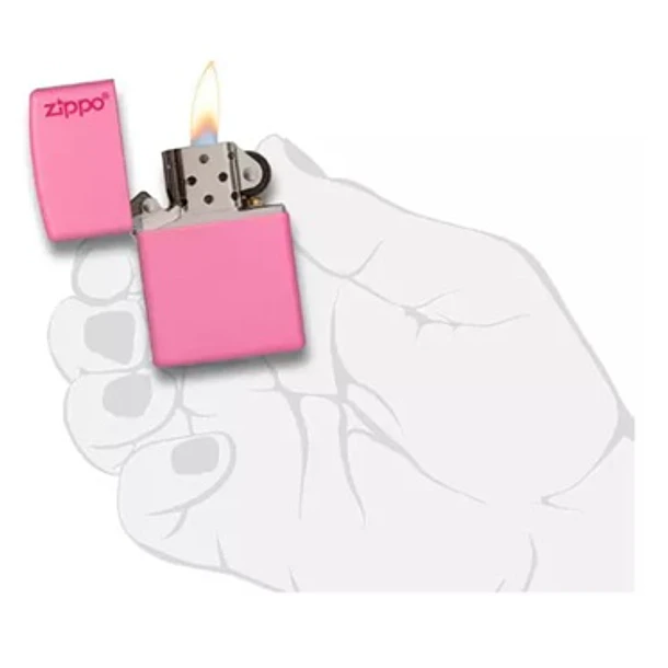 Zippo Classic Pink Matte Logo 3