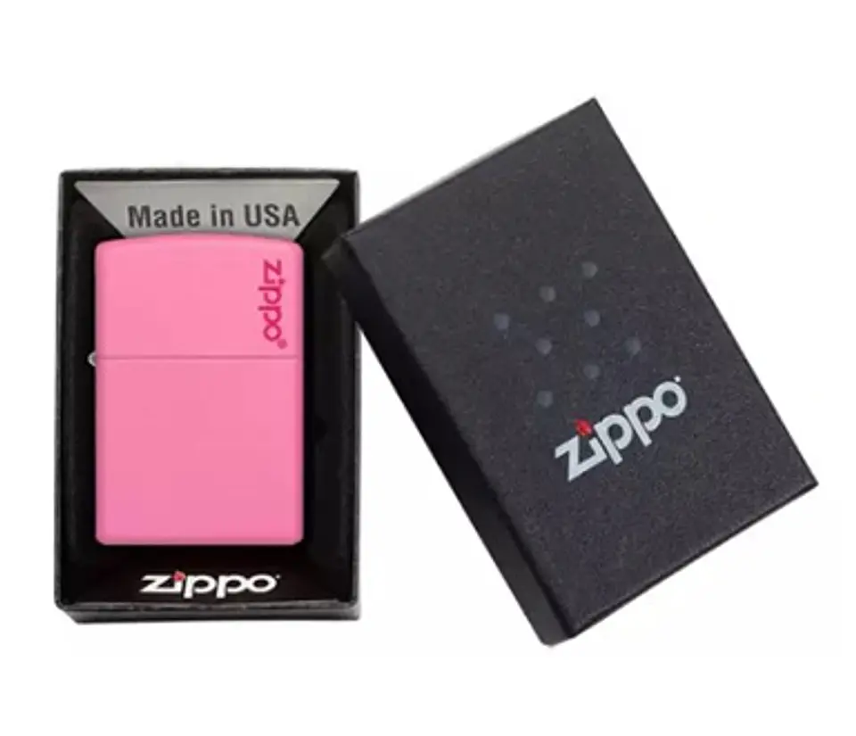 Zippo Classic Pink Matte Logo 4
