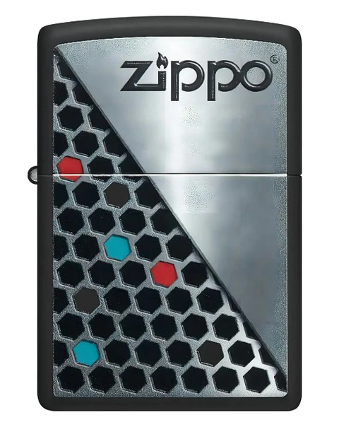 Zippo Hexagon Design Negro