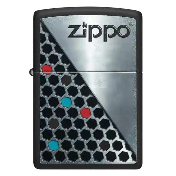 Zippo Hexagon Design Negro