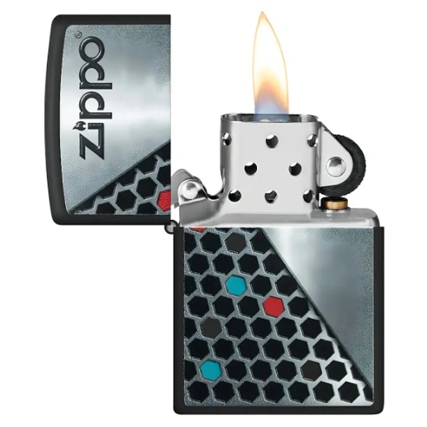 Zippo Hexagon Design Negro 3