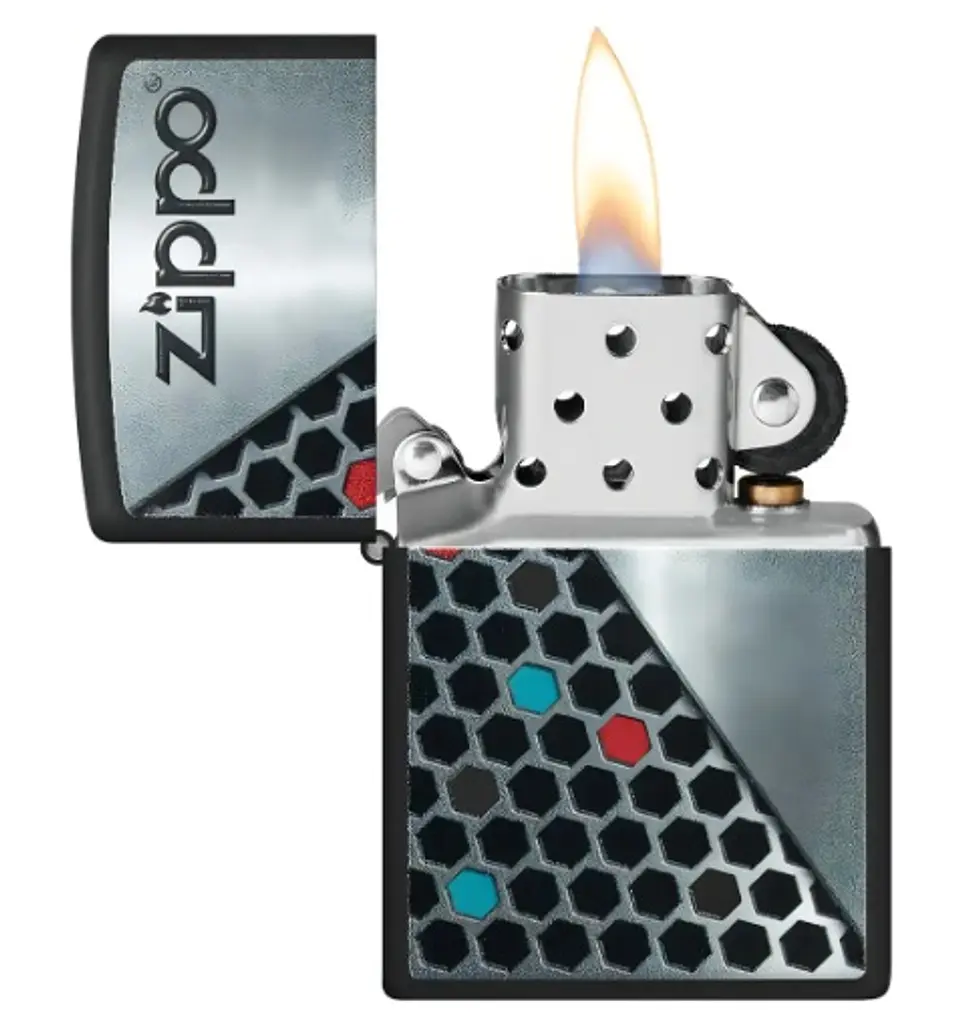 Zippo Hexagon Design Negro 3