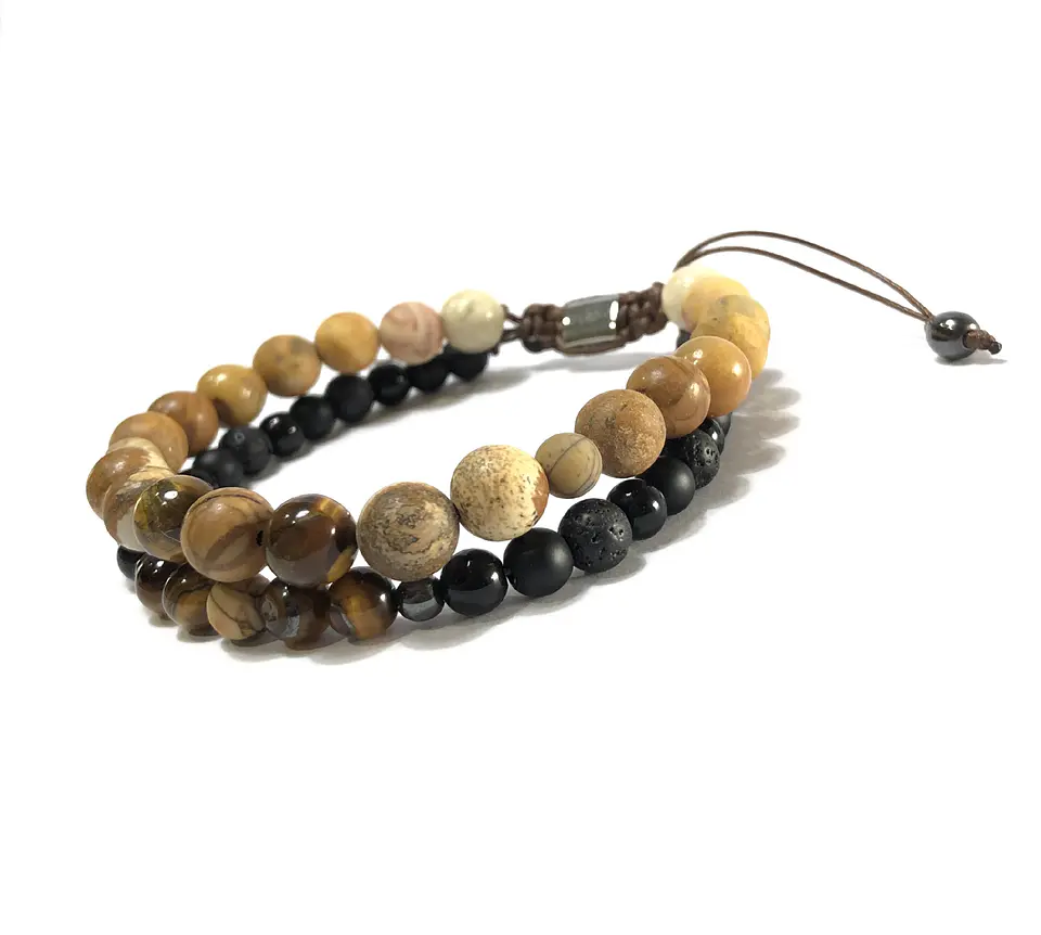 Pulsera Doble Colección Jaspe & Tigre  4