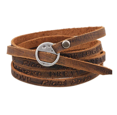 Pulsera Cuero - Larga estilo Vintage