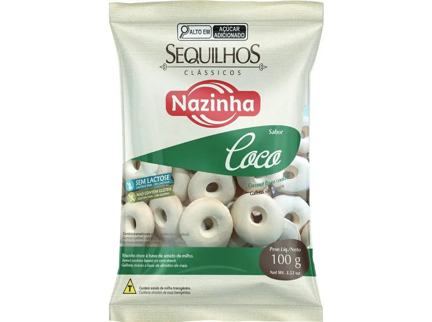 Biscoitos Nazinha Sequilhos côco 100g 1