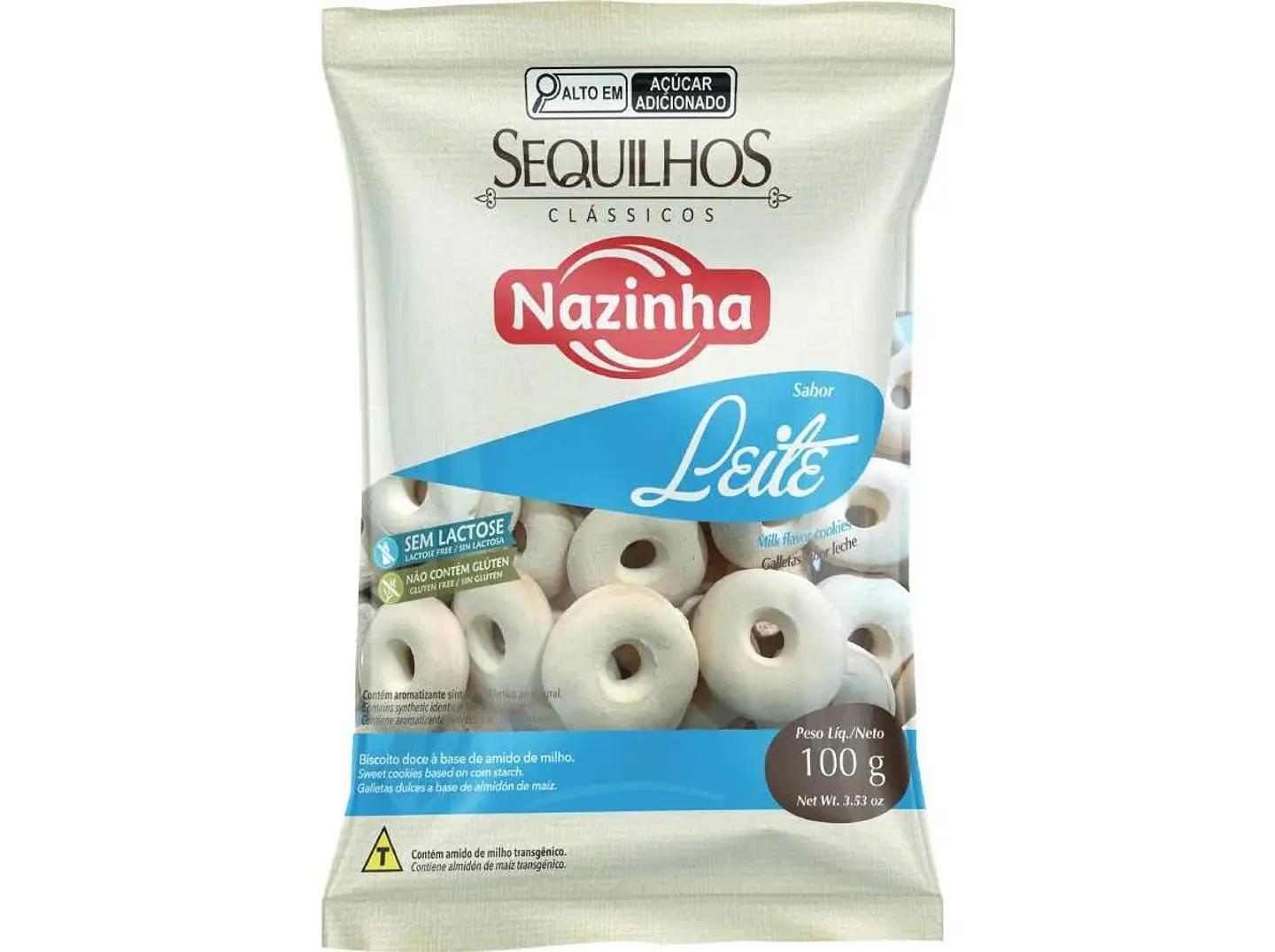 Biscoitos Nazinha Sequilhos leite 100g 1