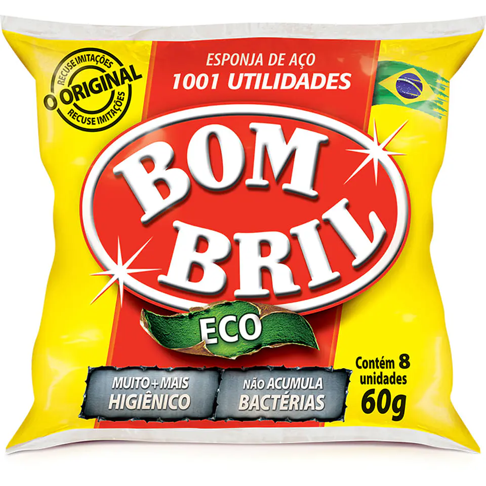 Esponja de Aço Embalagem com 8 Unidades - Bombril 1