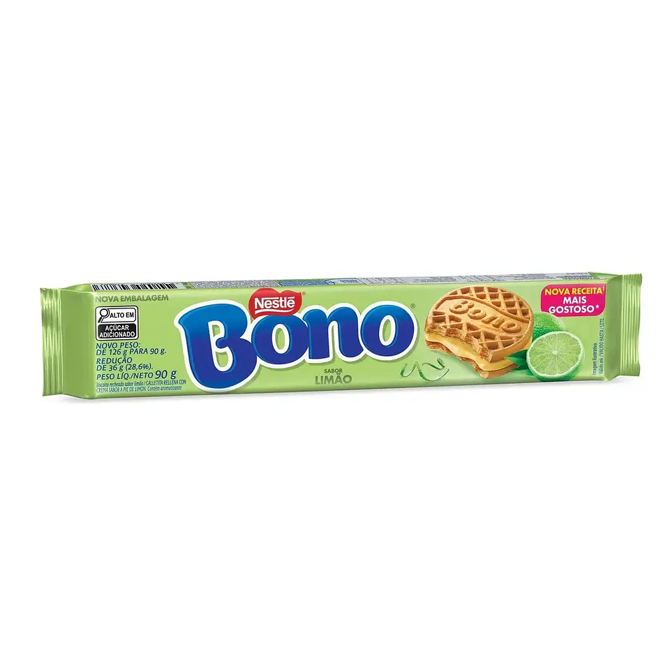 Biscoito Recheado Bono Limão 90g 1