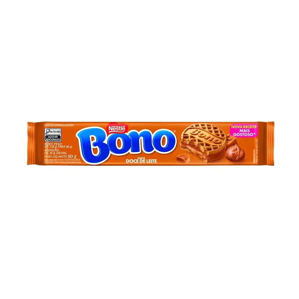 Biscoito Recheado Bono Doce De Leite 90g 1