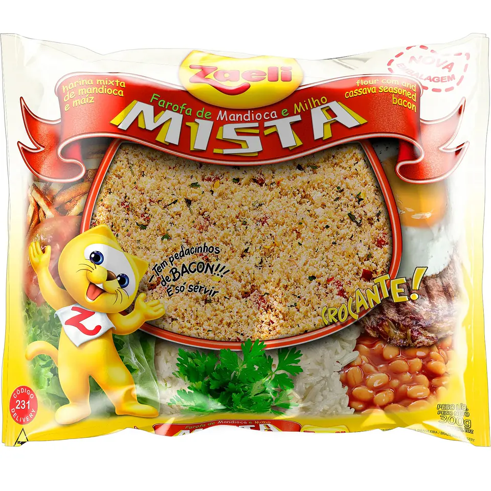 Farofa Mista Mandioca e Milho Zaeli 300g 1