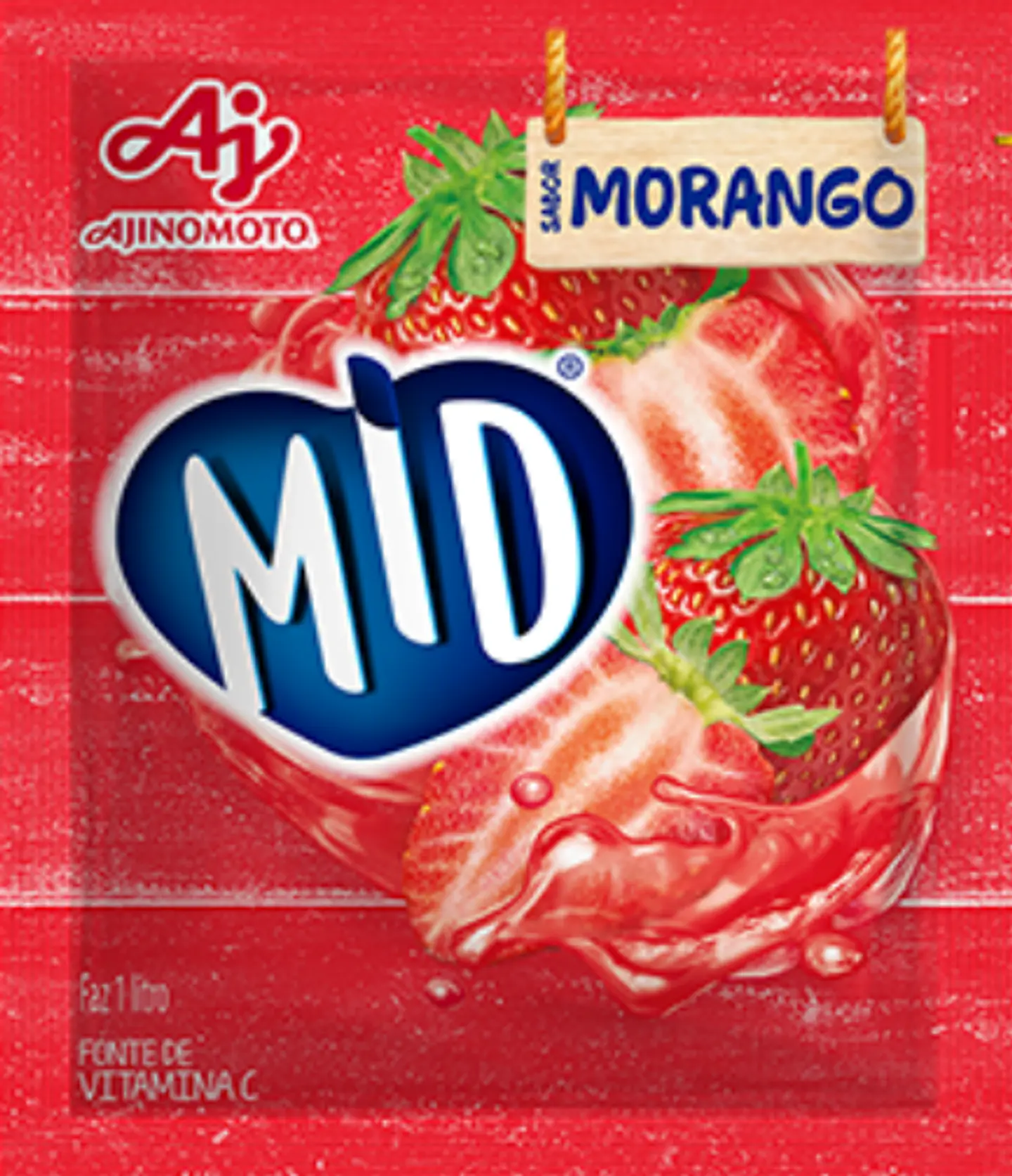 Refresco em pó MID Morango 25g 1