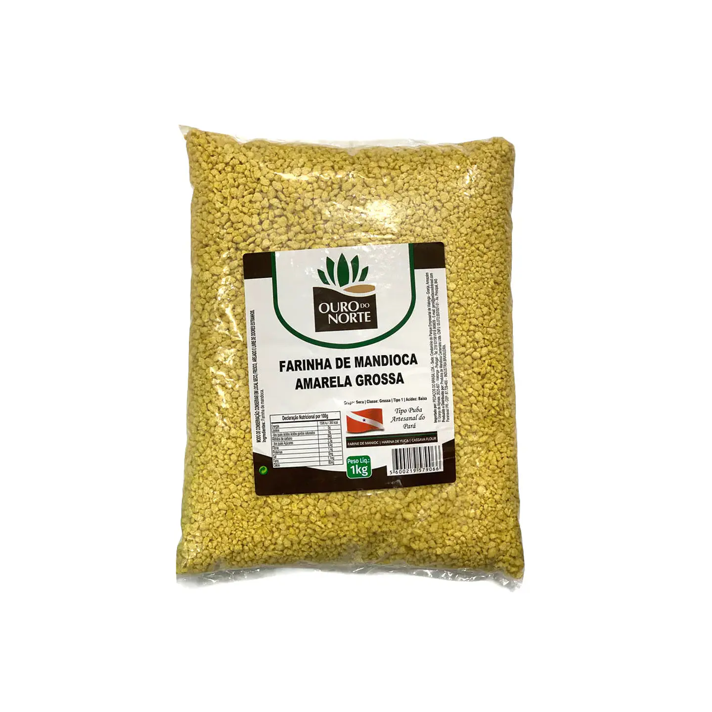 Farinha de Mandioca Amarela Grossa (puba) 1kg 1