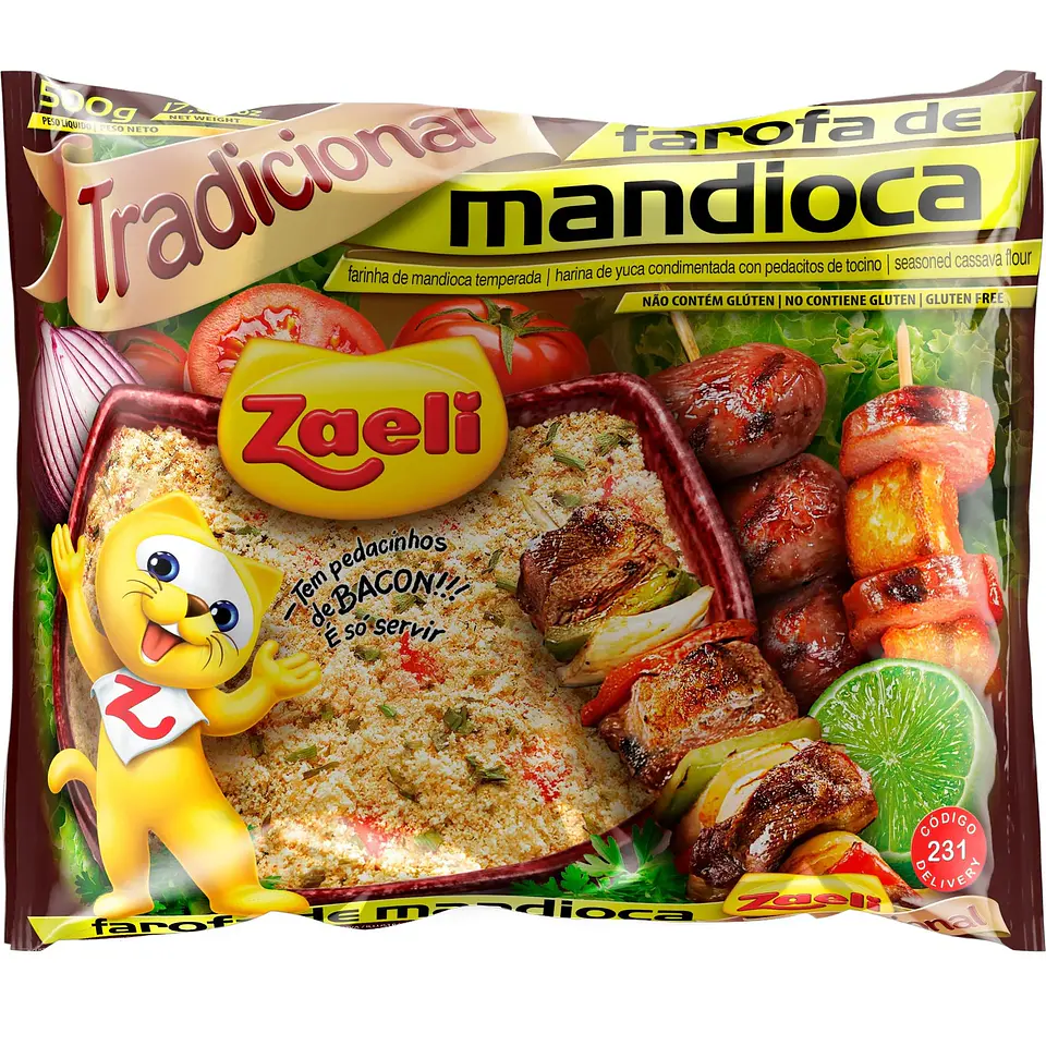 Farofa Mandioca Tradicional Zaeli 500g 1