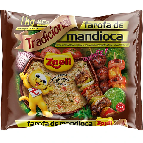 Farofa de Mandioca Tradicional Zaeli 1kg