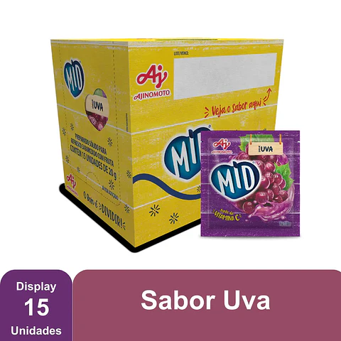 Refresco em pó MID Uva 25g  (CX)