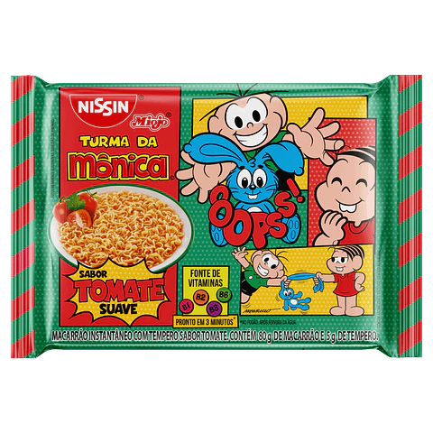 Macarrão Inst Turma da Mônica Tomate - NISSIN 80g (Miojo)