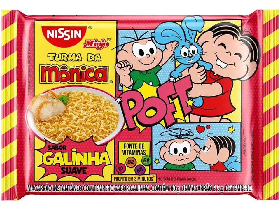 Macarrão Inst Turma da Monica Galinha - NISSIN 80g (Miojo) 1