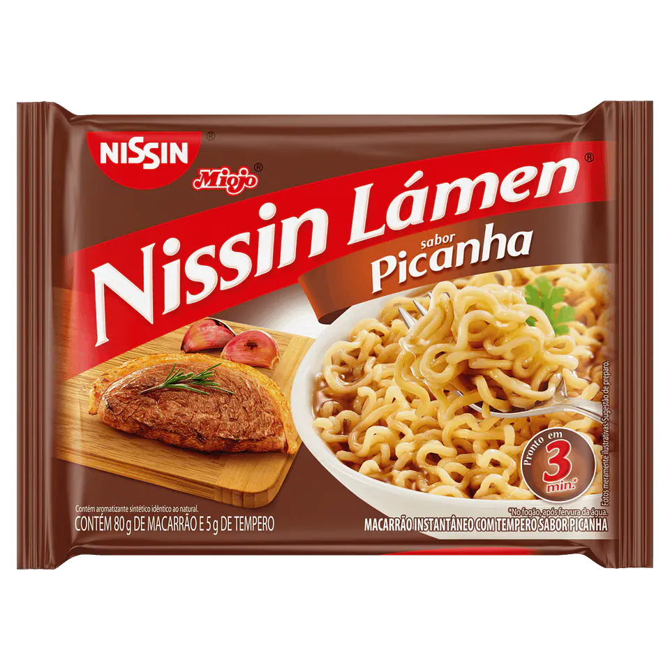 Macarrão Inst NISSIN LAMEN Picanha 80g (Miojo) 1