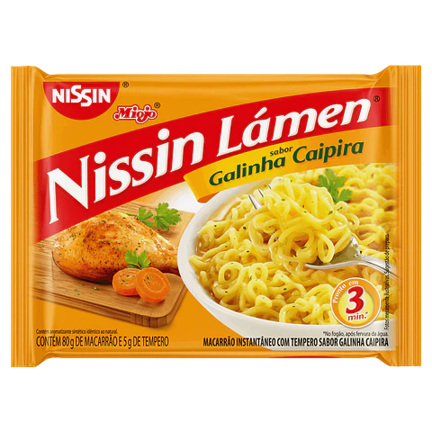 Macarrão Inst NISSIN LAMEN Galinha Caipira 80g (Miojo)