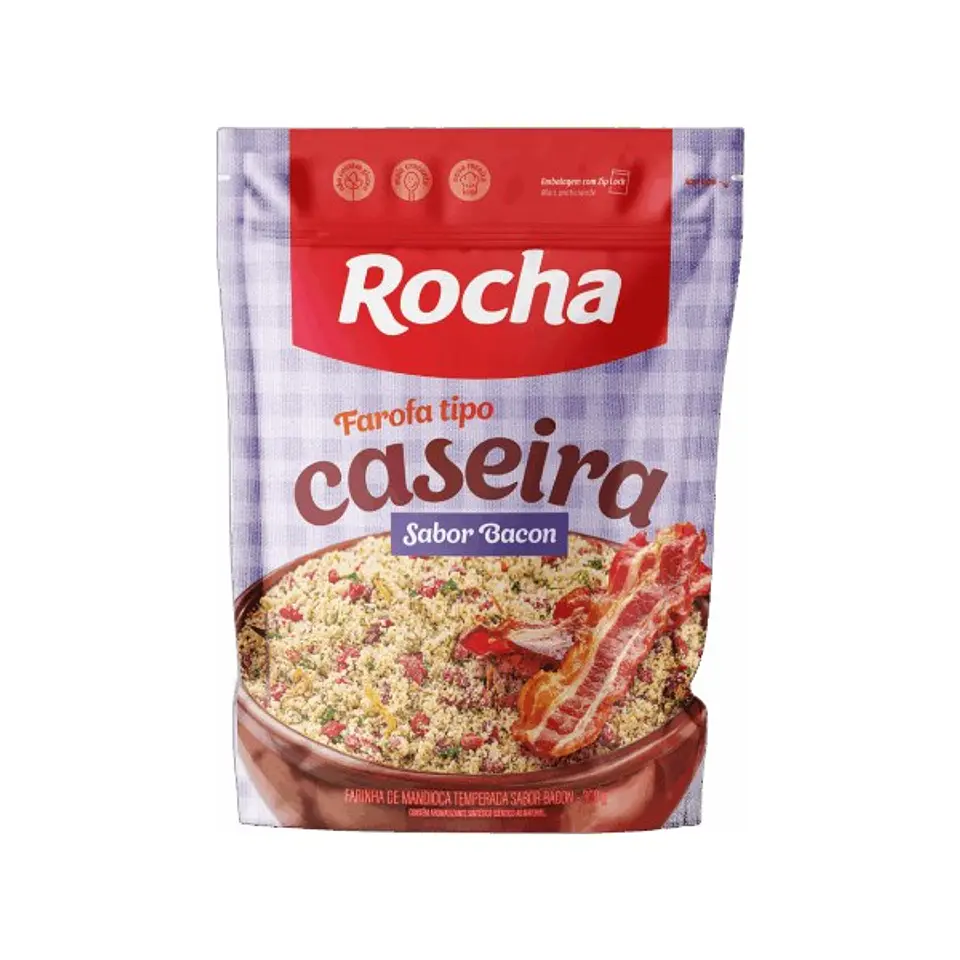 Farofa Tipo Caseira Sabor Bacon Rocha 300g 1